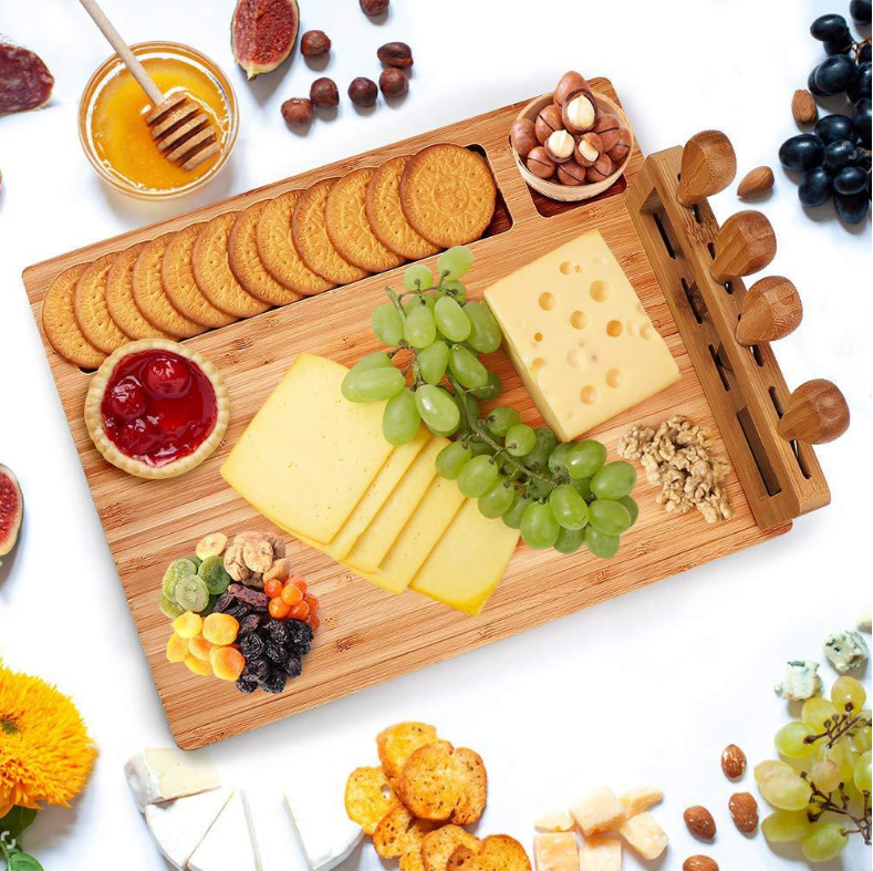 Multifunctional Cheese & Charcuterie Bamboo Cutting Board13